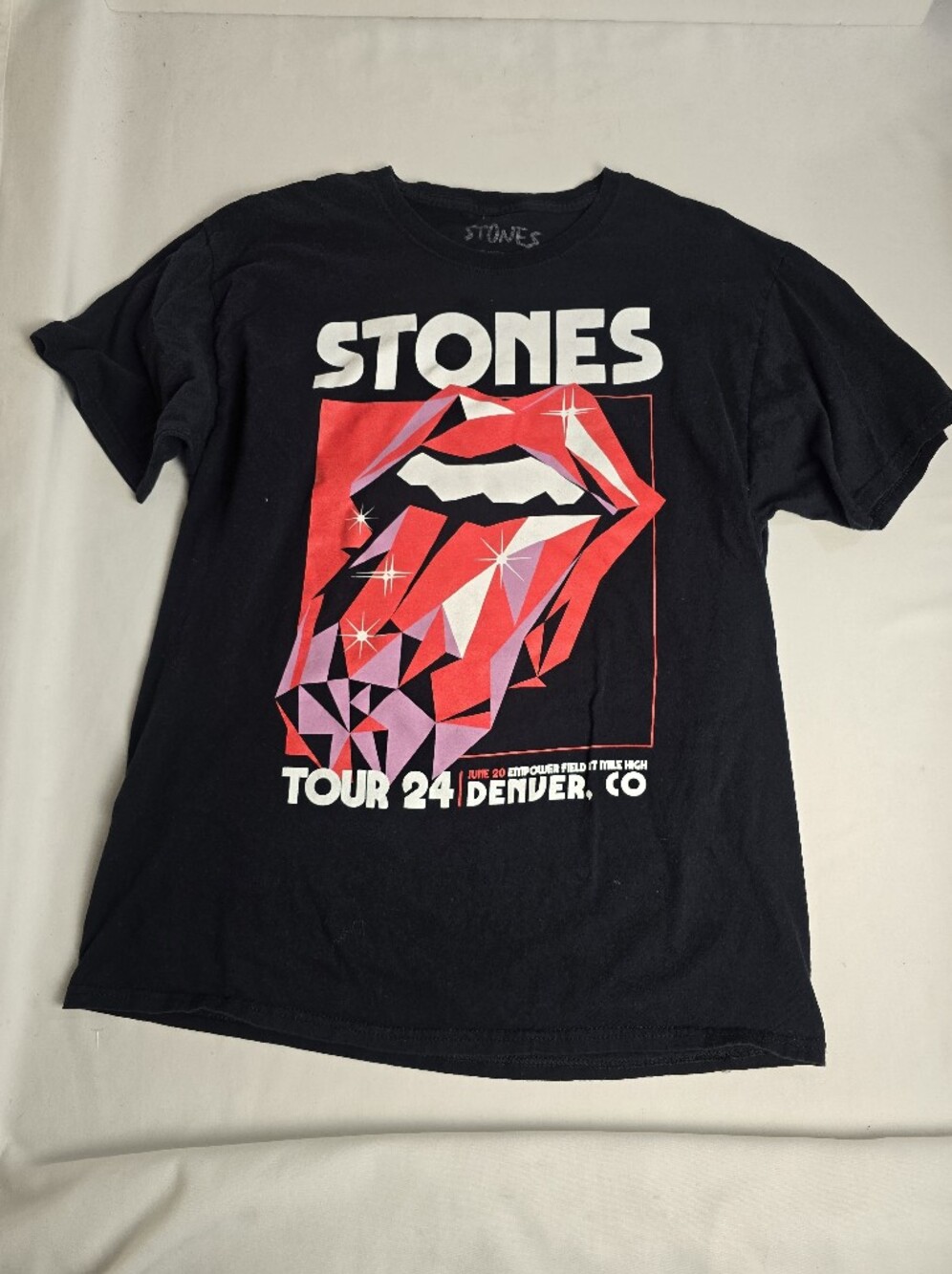 Rolling Stones 24 Tour Shirt Denver Co. Tshirt Size L